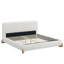 Elegant Boucle Bed, un centre de chambre à coucher luxueux et confortable, très grand, blanc-2043854887