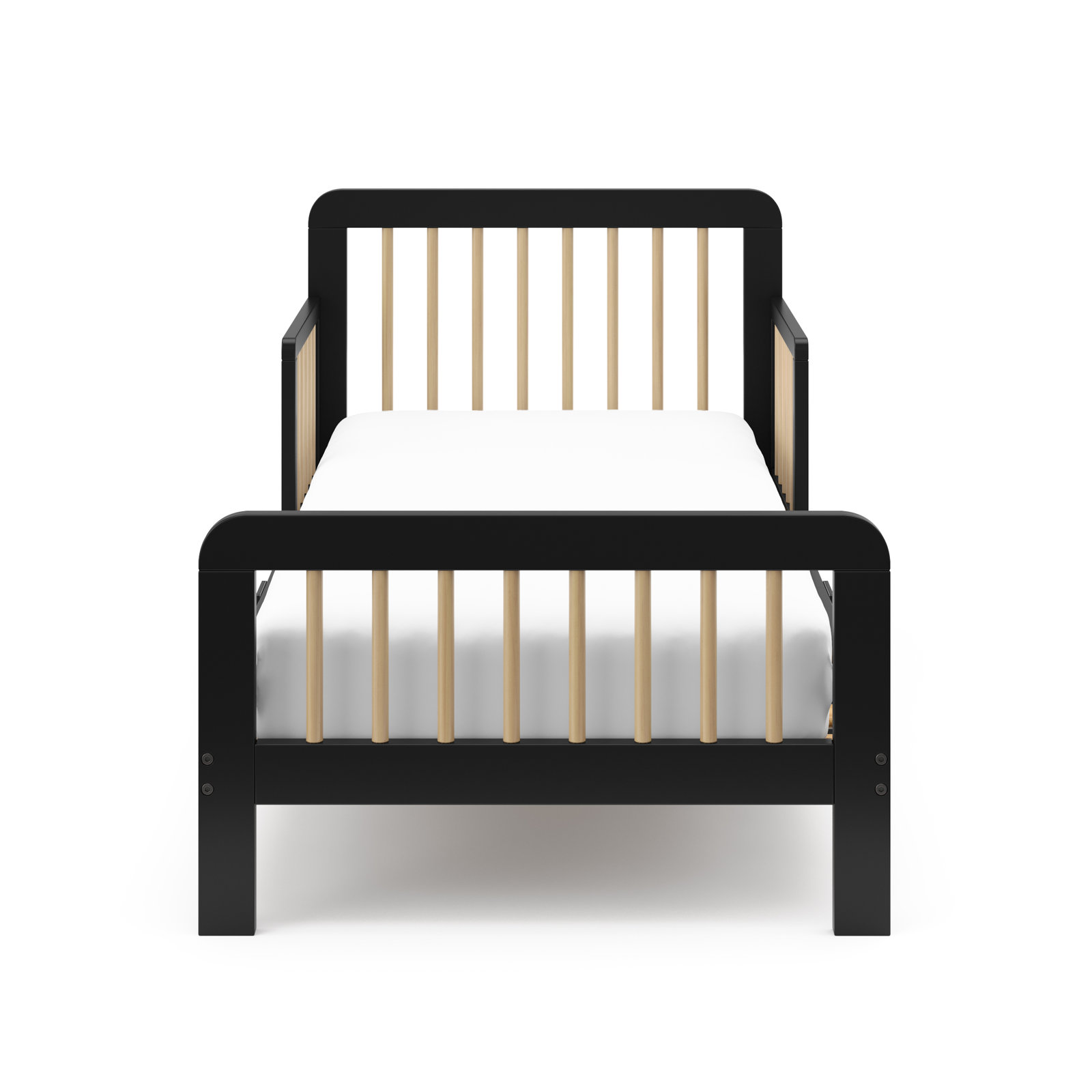 Pasadena Toddler Bed with Guardrails, Black/Driftwood