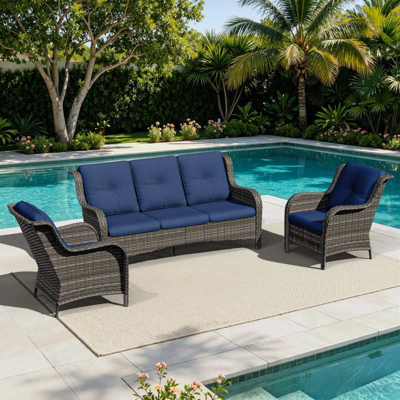 Shaeden 5-Person Patio Furniture Set, Blue