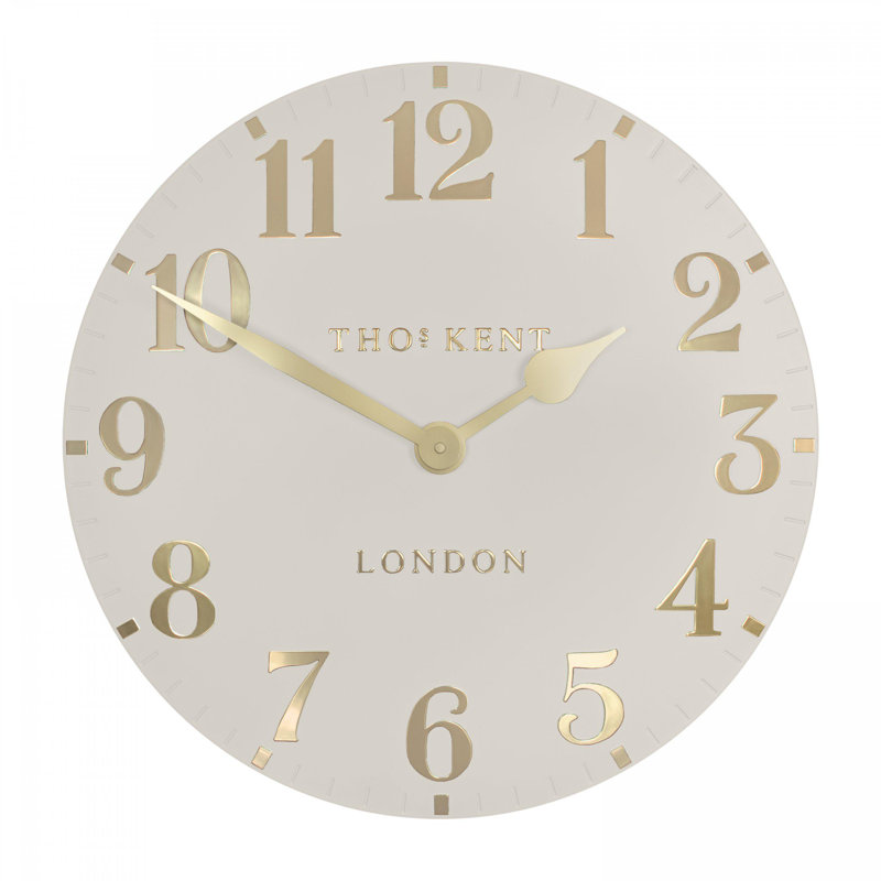 Metal Wall Clock, 51 cm H x 51 cm W x 4.4 cm D, White