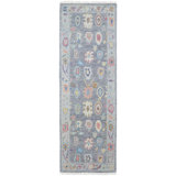 Karina Hand Knotted Wool Ikat Area Rug in Gray/Blue/Rust/Yellow