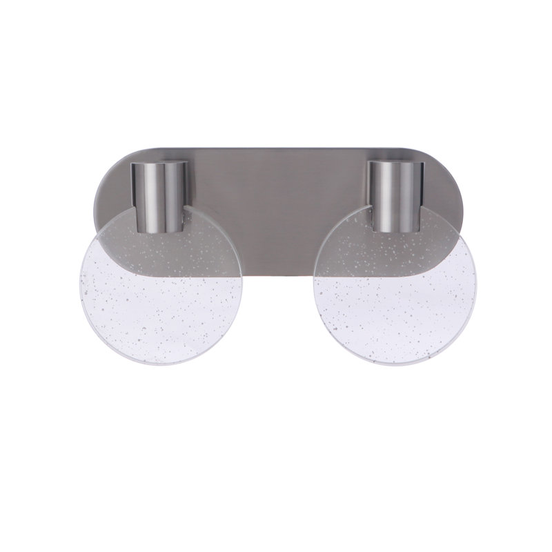 2 - Light LED Vanity Light, Brushed Polished Nickel