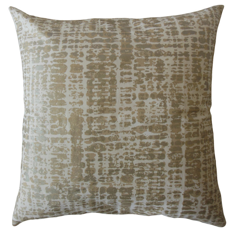 Coussin en coton Quanda, 22 po x 22 po, Brun