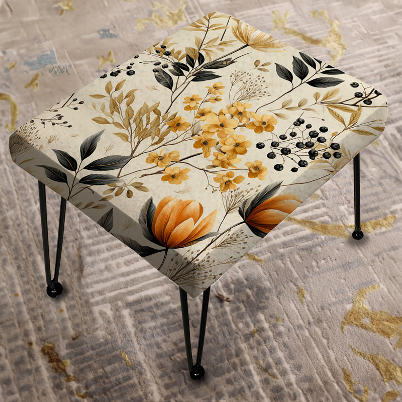 Botanical Flowers Rustic Charm - Botanical Rectangle Ottoman