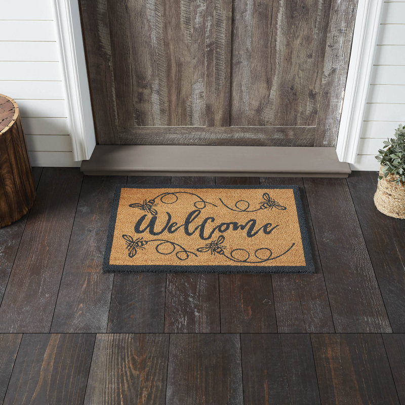 Buzzy Bees Coir Welcome Rug Rect, 20" W x 30" L