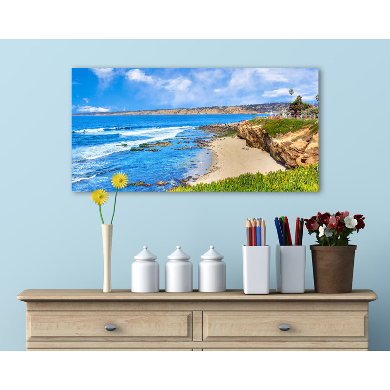 Jessica Pacific Bay Serenity - reproduction d'art sur toile tendue, H 20 po x l 40 po x P 1,5 po