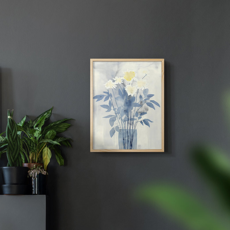 Série FLORAL DCLxxxviii - reproduction encadrée de qualité supérieure - prête à être accrochée - aucun clou requis, Naturel