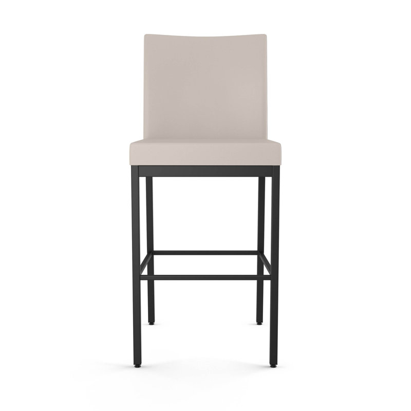 Fellman Upholstered Counter & Bar Stool with Metal Base, Counter Stool (26" Seat Height), Black, Cream