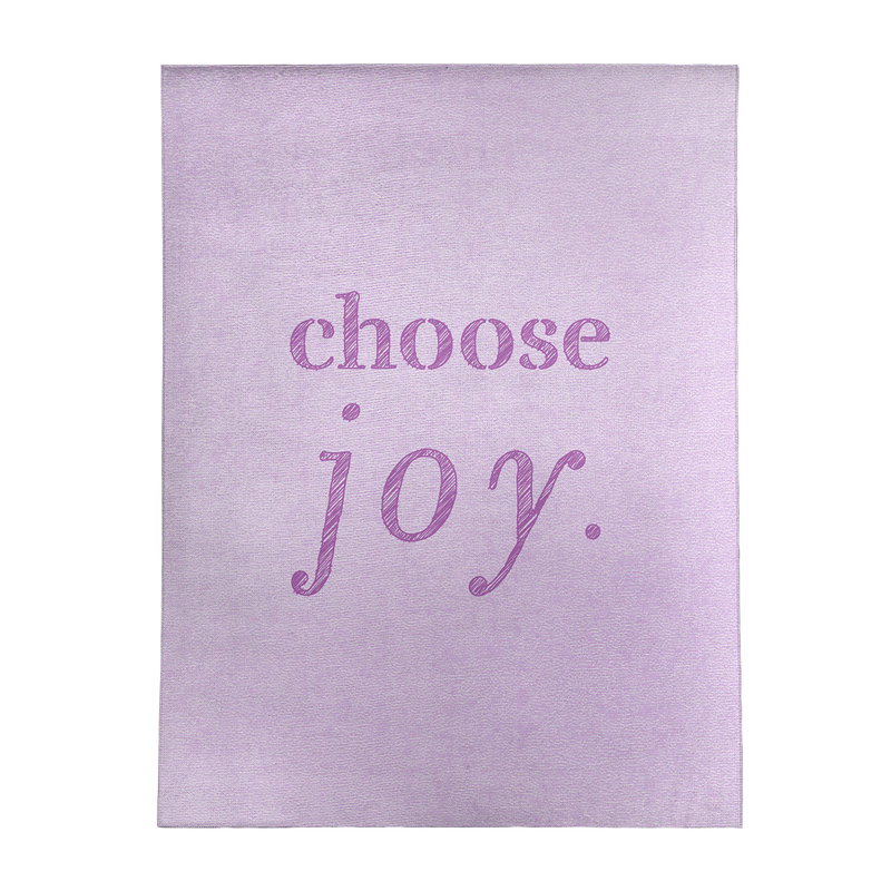 Tapis en polyester à citation manuscrite choose joy, Rectangle 5 pi x 7 pi