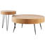 Ensemble de 2 tables basses rondes avec pieds en métal et rangement flexible