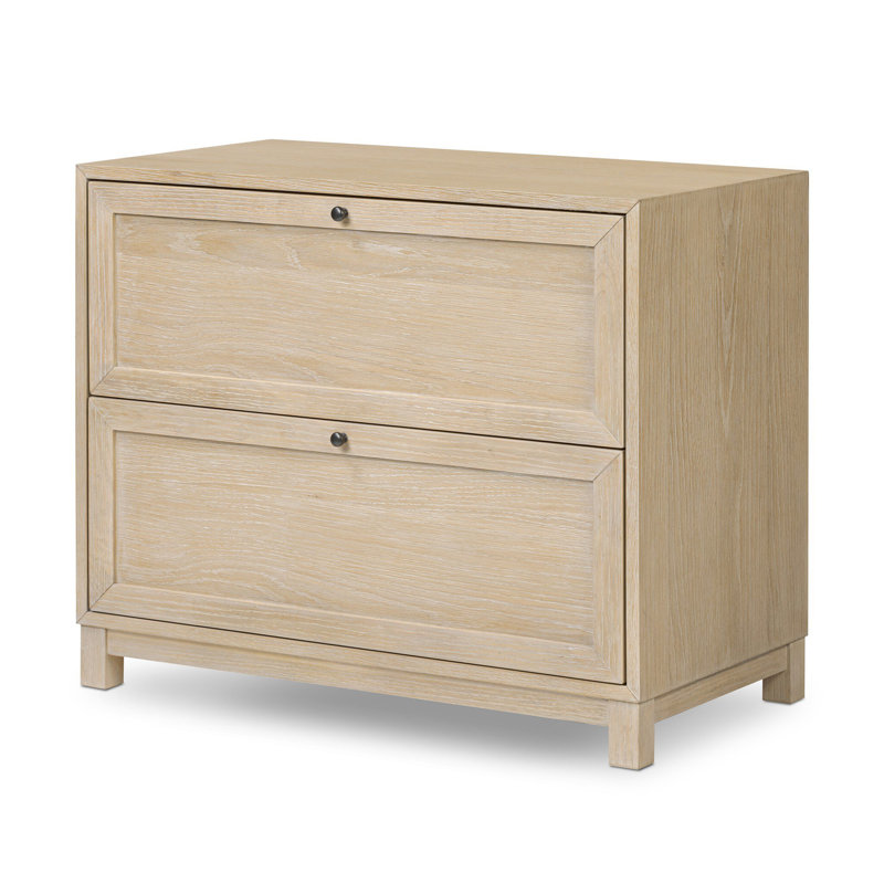 Millie Nightstand - Drifted Matte Black, Light Bleach Oak