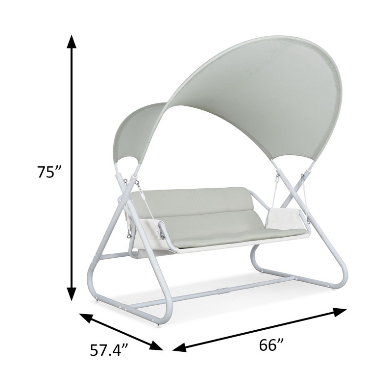 Balancelle moderne de 66 po de largeur, blanc, Blanc
