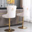 Tabourets de bar à hauteur ajustable - Revêtement en velours beige, dossier pour une expérience, 27 à 35 pouces, caractéristique captivante moderne pour la maison et le pub,-330665293