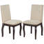 Ensemble de 2 chaises de salle à manger rembourrées en bois avec tête de clou Fabirc