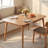 Natural Solid Oak Extendable Dining Table with Round Corners, Telescopic Design for 6-8 People