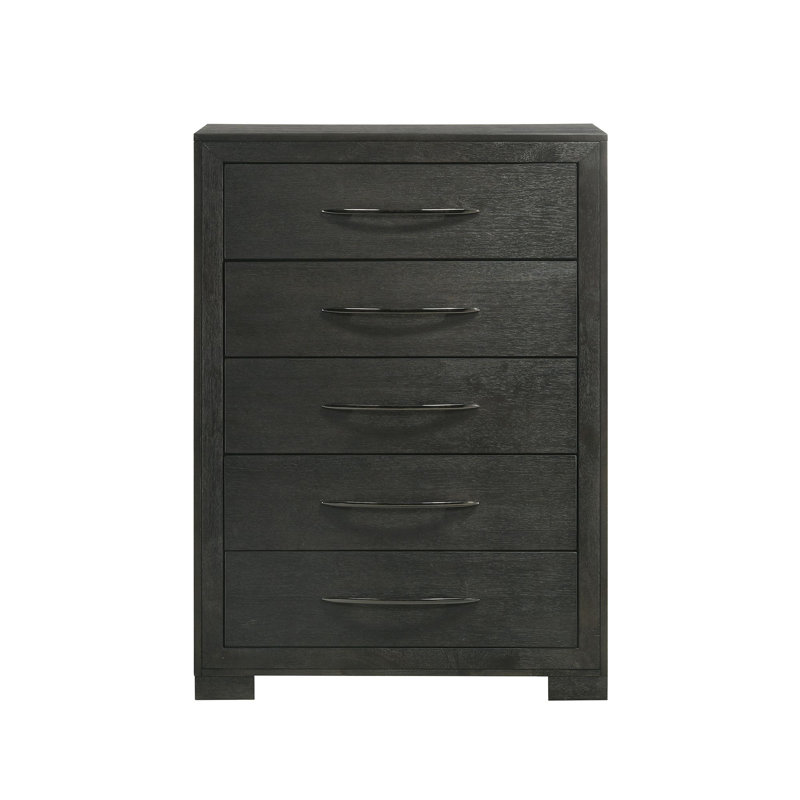 Latitude Run® Walla 5-Drawer Chest in Black