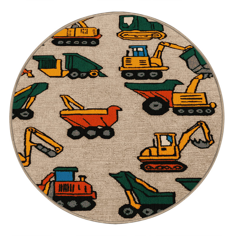 Tapis de transport brun lavable à la machine, Rond 4 pi