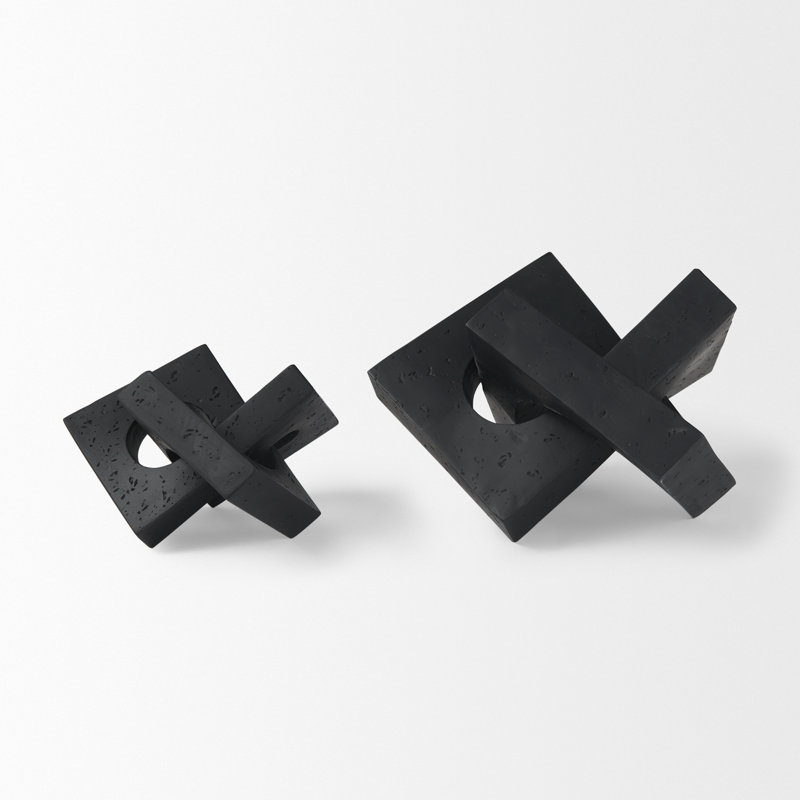 Arvis Abstract Figurines & Sculptures, Black, 4.53" H x 7.28" W x 6.85" D