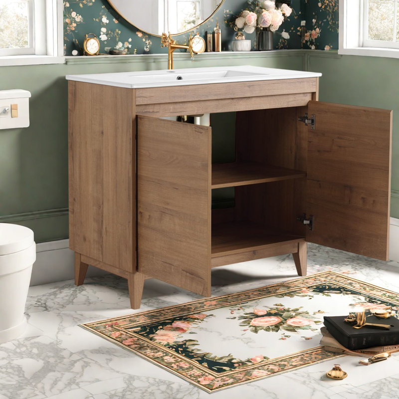 Vanities(Must include both Vanity Cabinet  and Sink) with Storage 36 Inch, Brun