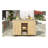 Fir Wood Outdoor Kitchen Island with Stainless Steel Top - Portable Patio Kitchen Storage with Towel & Spice Racks, Built-in Bottle Opener, and Lockable Wheels - Natural Wood Finish-37876905-37876903-37876900