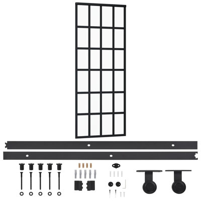 Elbdrige Sliding Door with Hardware Set ESG Glass&Aluminium
