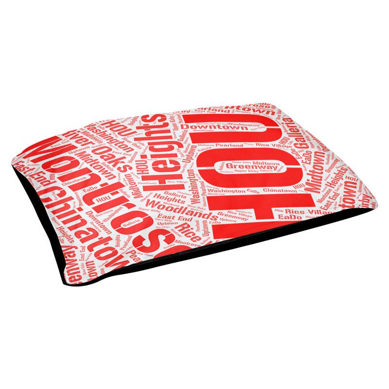 Coussin de chien « districts », Grand (l 40 po x P 30 po x H 14 po), Rouge, Houston