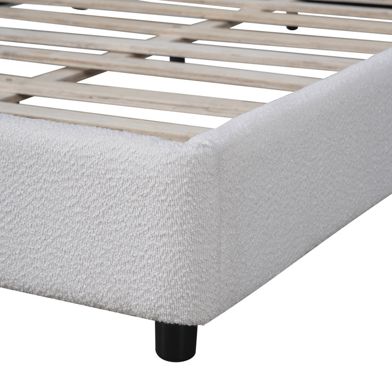 Modern Bouclé Queen Bed
