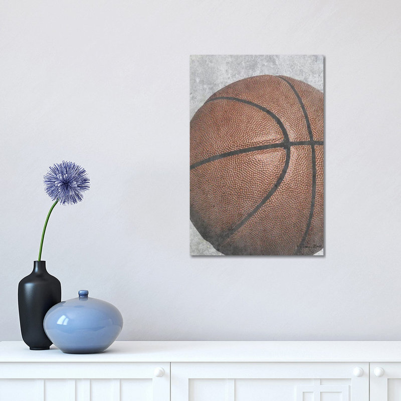Sports Ball - Basketball 1 Piece Wrapped Canvas Wall Art, 30.48 cm H x 45.72 cm W