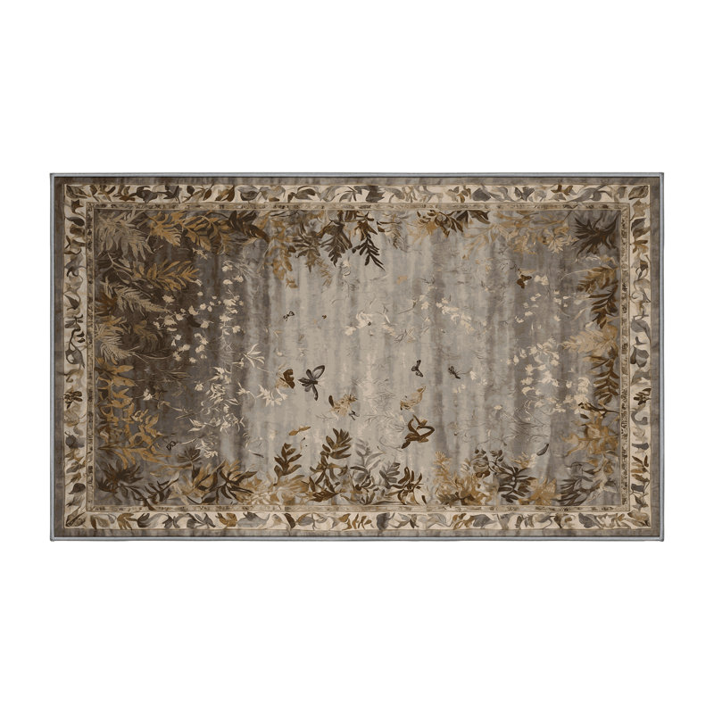 Machine Washable Gray Area Rug, Runner 2' x 5'