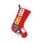 Snowflakes Hand Felted Wool Kids Christmas Stocking - Train on Red-17514142