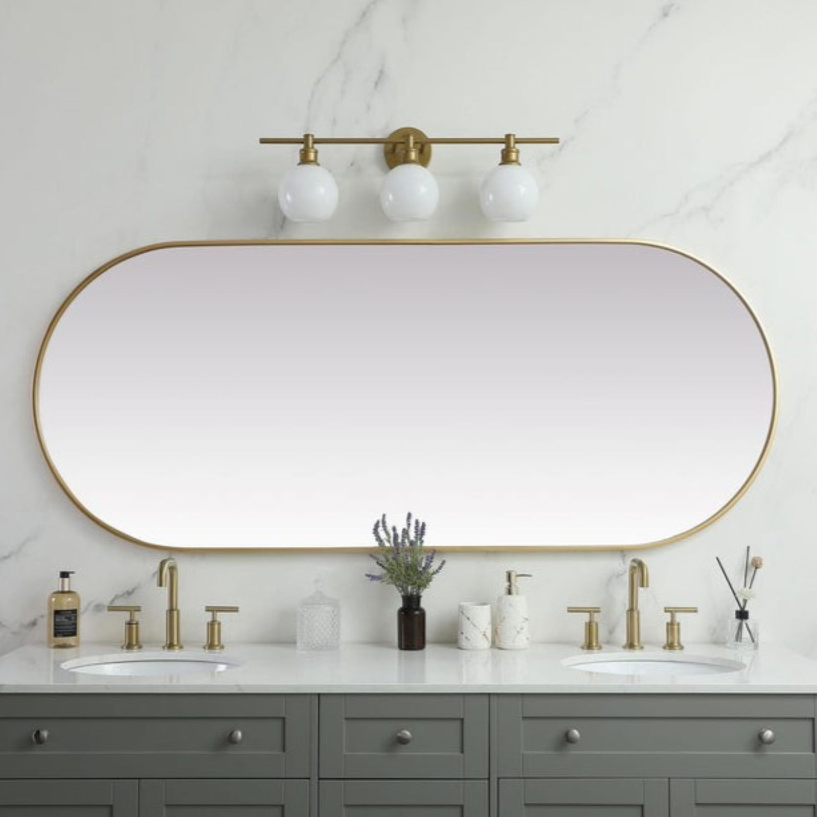 Elington Accent Mirror, 72"  x 30" , Brass