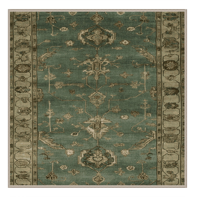 Machine Washable Overdyed Brown Area Rug, Square 3'