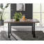 Kylooe Modern Brown Wood And Black Metal Dining Table Set With 6 Upholstered Faux Leather Chairs-86712263