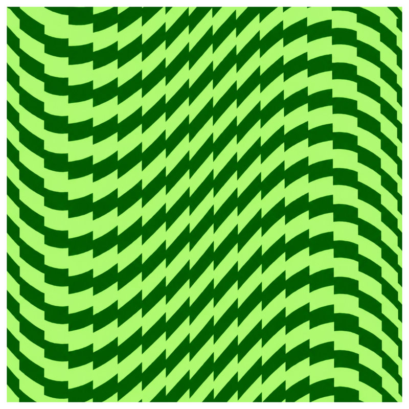 Tapisserie murale motif d'illusion optique verte, H 68 po x l 80 po avec 4 œillets