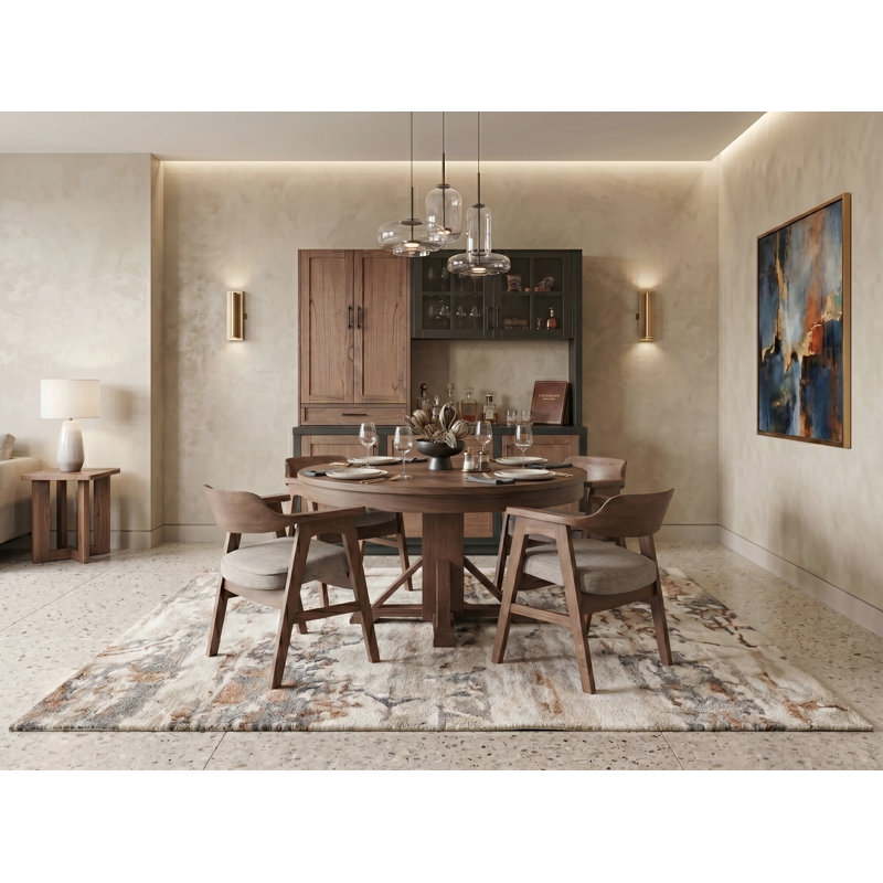 Cole Reversible Round Dining Poker and Game Table, Walnut