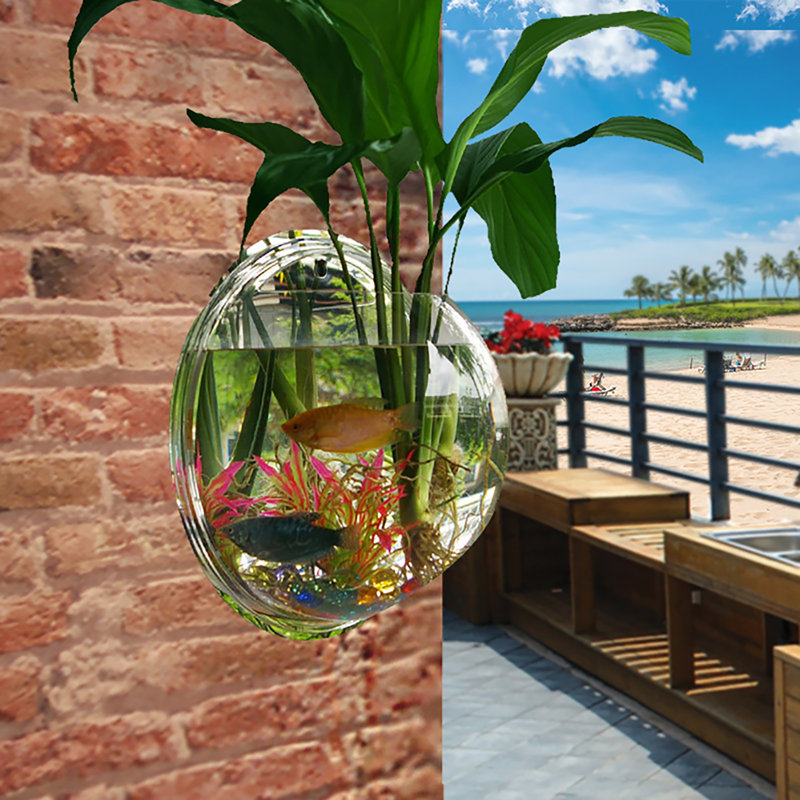Fish Tank Clear Wall Mounted Acrylic Creative Flower Pot for Home