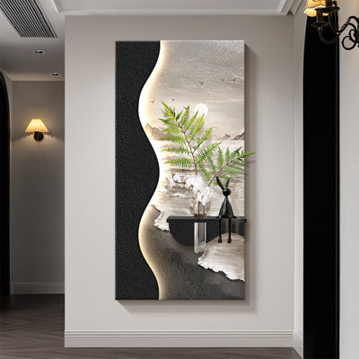 Art mural noir en grès