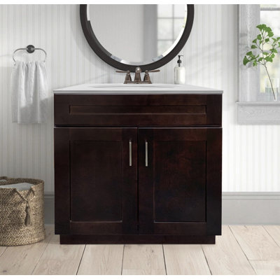 24'' Bathroom Vanity Sink Base Cabinet in Espresso Shaker -  Vanity Atelier, VA-TRI-ES-V2421