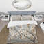 Beige blanc cornouiller Peacefulness - ensemble de housse de couette à motif floral - microfibre de polyester-110397565