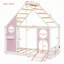 Lit cabane avec glissade et guirlande lumineuse à boules-2003610766