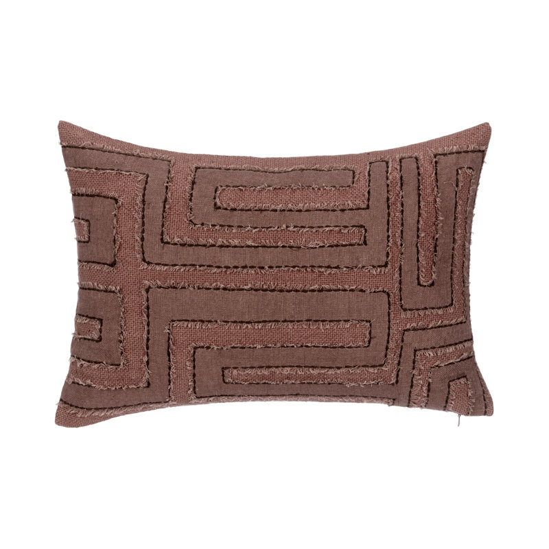 Coussin Mateo, Rectangle H 14 po x l 20 po, Brun