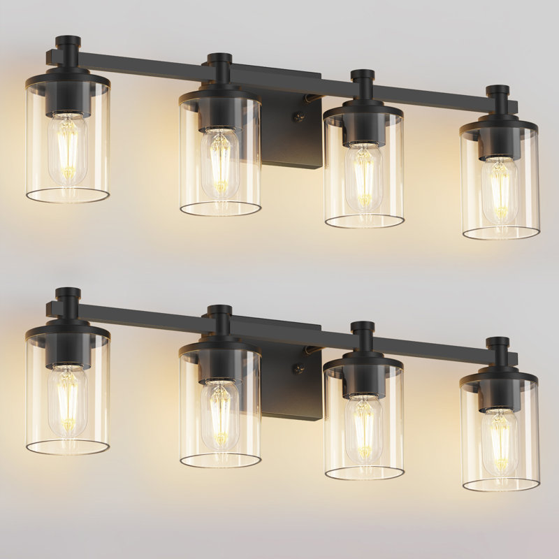 4-Light Vanity Lightswith Clear Glass Shade
