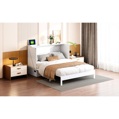 Lit double en blanc avec un tiroir généreux - Solution pour les petits appartements. Organiser les coussins, les vêtements,. La finition ajoute du charme. Chargement disponible. Instructions d'assemblage faciles. 75,1 po x l