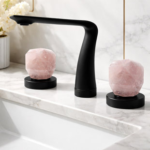 Susanna Widespread Faucet 2-handle Brass Bathroom Faucet with Pink Crystal Handles