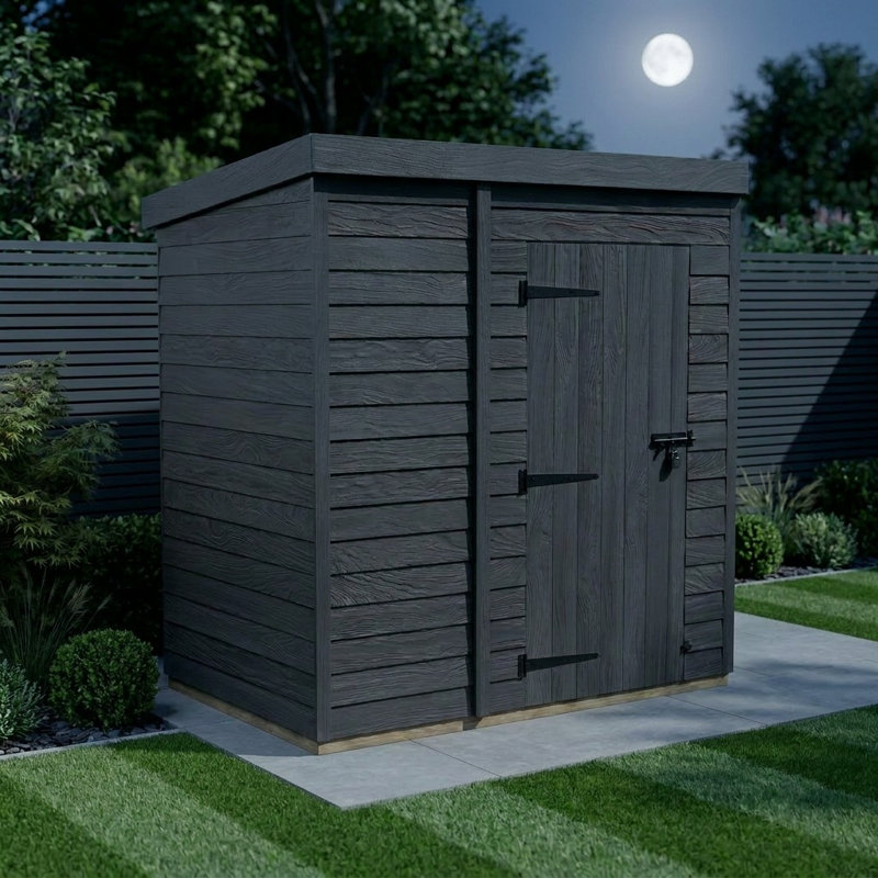 Total Sheds 6ft x 4ft Composite Pent Garden Shed - Single Door - No Windows - EPDM Rubber Roof - UK Manufactured