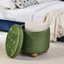 Repose-pieds rond avec rangement, repose-pieds rond en lin multifonctionnel, couvercle pouvant être retourné comme plateau de table, avec espace de rangement-213579801