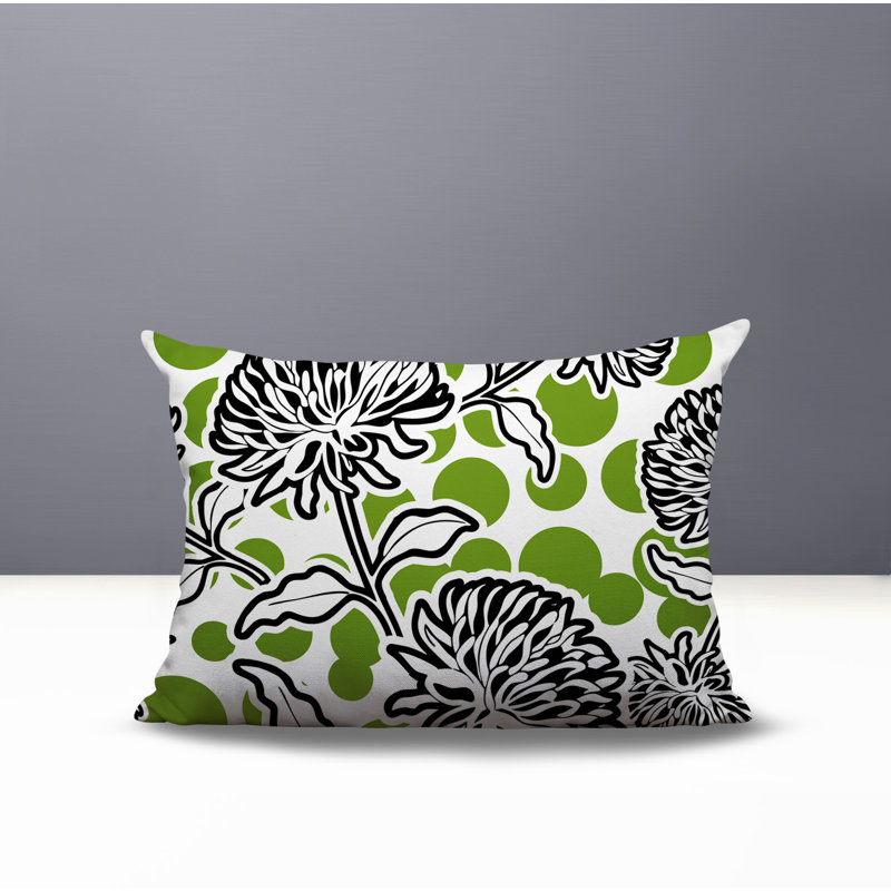 Oreiller rectangulaire réversible intérieur / extérieur Jae, Chartreuse, Rectangle H 14 po x l 20 po
