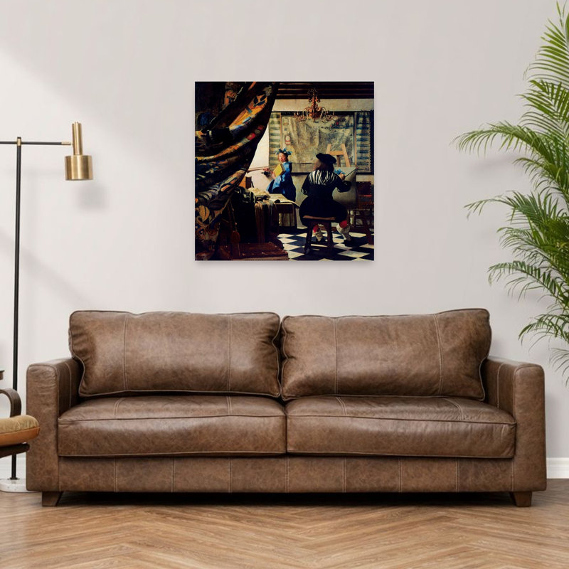 The Art Of Painting Classic Contemporary Architecture Wall Art Print by Johannes Vermeer - Wrapped Canvas Print