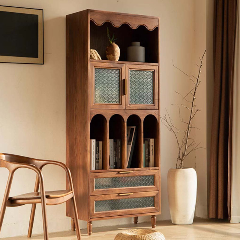 Bibliothèque en bois massif de style rétro