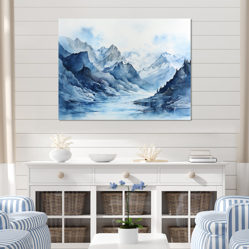 Glacier du Groenland minimalisme, H 30 po x l 40 po x P 1,5 po, Toile tendue
